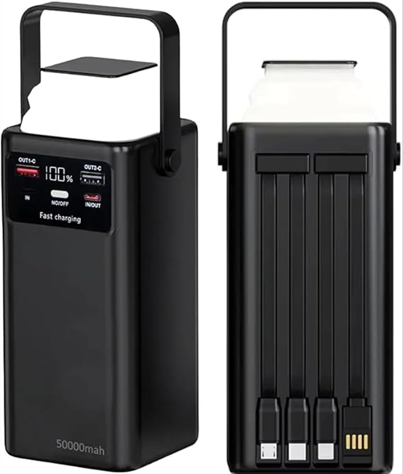 Orvana™ Solar Power Bank 50000mAh – Fast Charge + LED Light