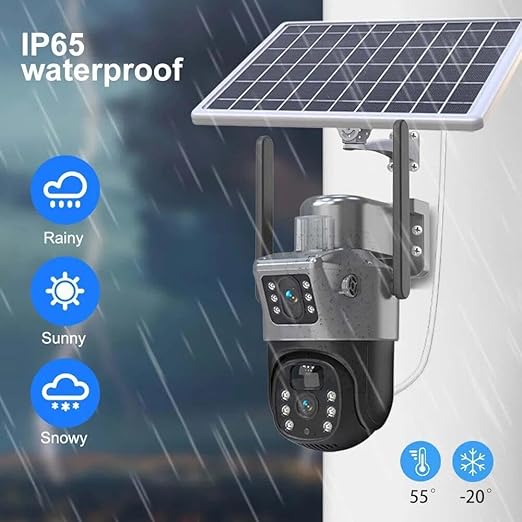 Premium V380 Pro Solar Camera – IP66, Dual Screen, 6MP