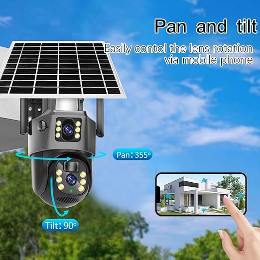 Premium V380 Pro Solar Camera – IP66, Dual Screen, 6MP