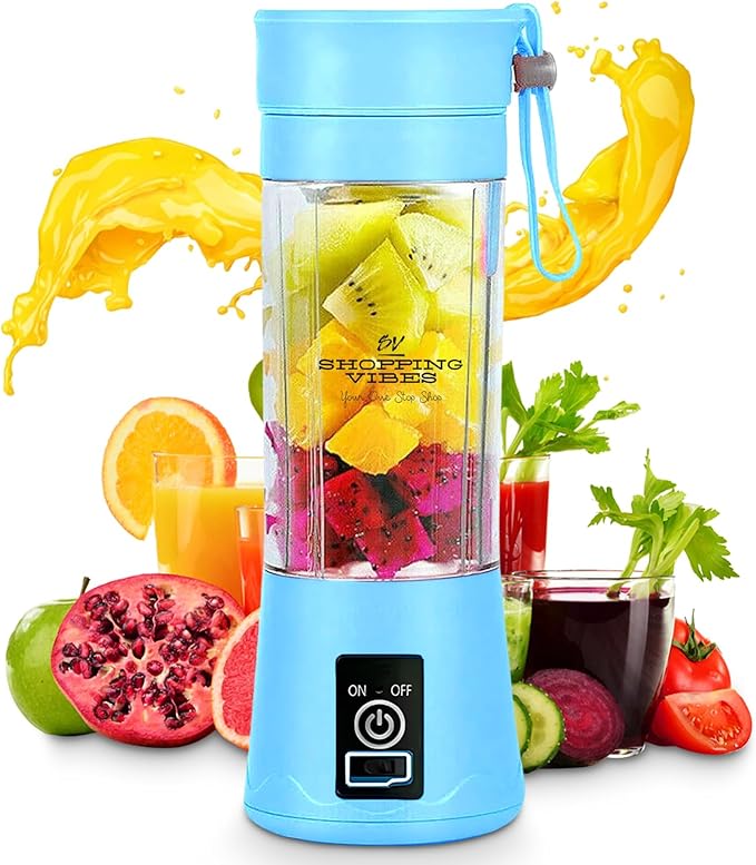 Set 2 Portable Wireless Blenders – 400ML, 6 Blades, With Strap