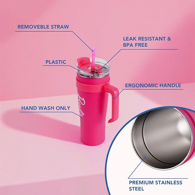 Stanley × Barbie Collection – 1600 mL Steel Cup with Straw (Original)