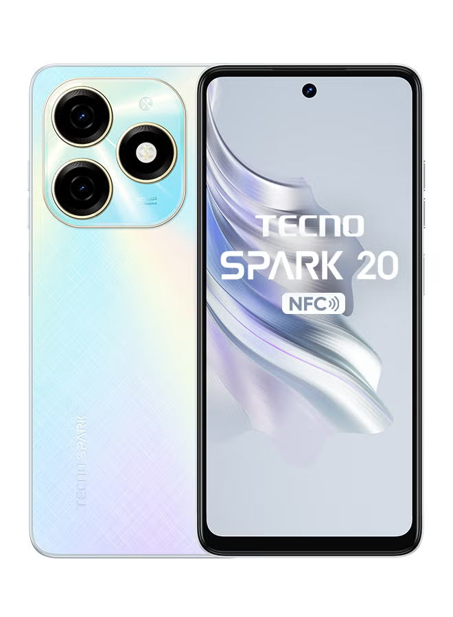 Spark 20 Dual SIM 4G – 8GB RAM + 256GB ROM, 6.56″ HD+ Display, 50MP Rear / 32MP Front Camera, 5000 mAh Battery, Cyber White (Middle East Version)