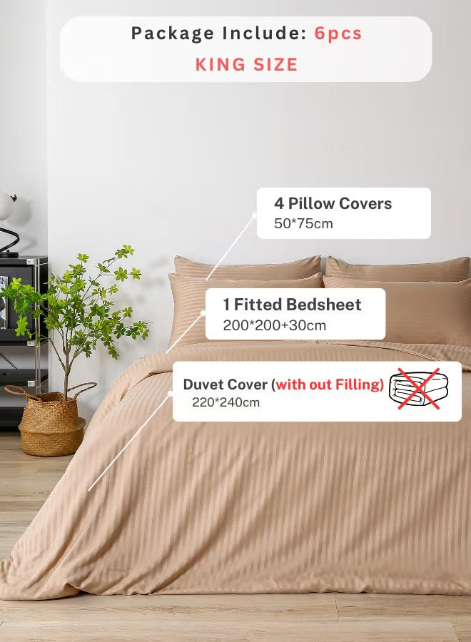 Premium King Size 6-Piece Bedding Set - Gold