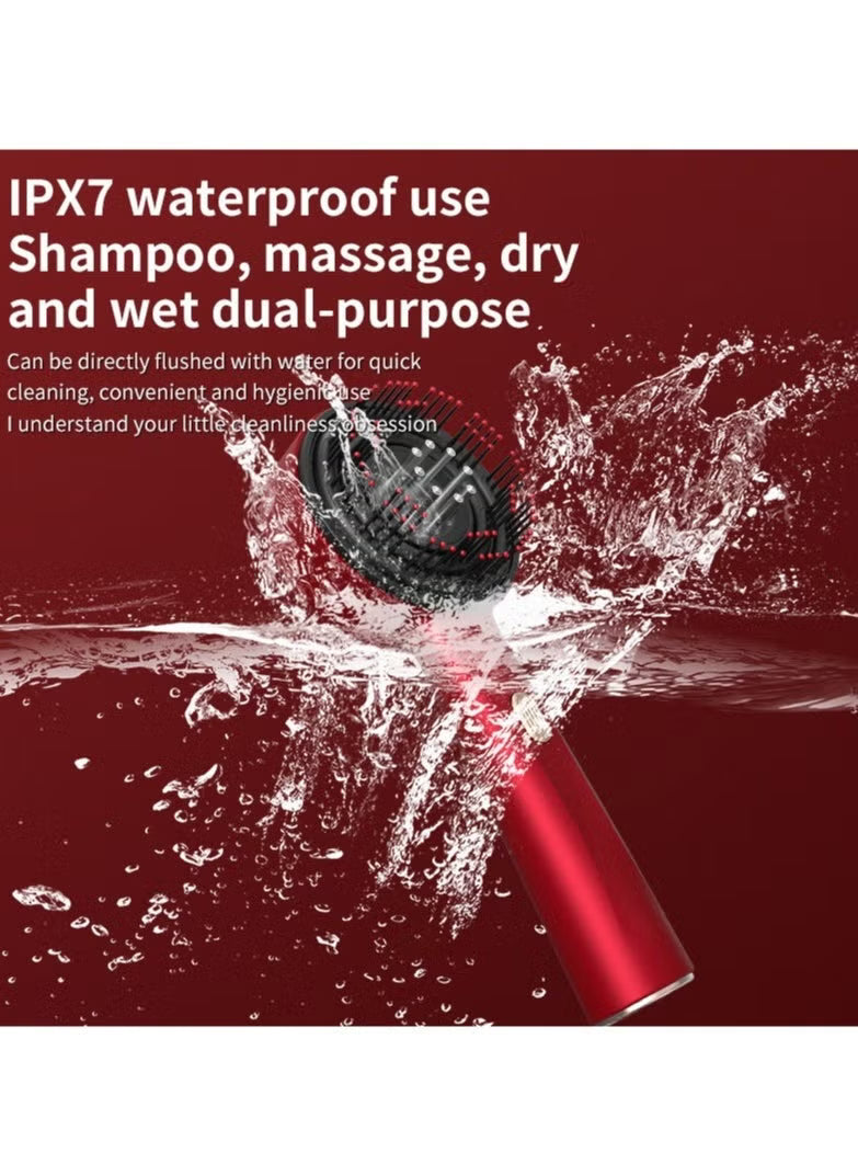 Scalp Massage Brush with Built-In Oil Applicator & LED Therapy – USB Rechargeable