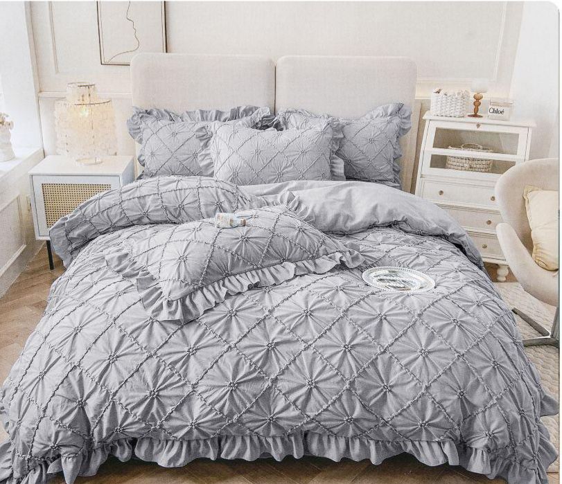 Luxury   6-Piece Bedding Set | 100% Premium Cotton – Light Grey