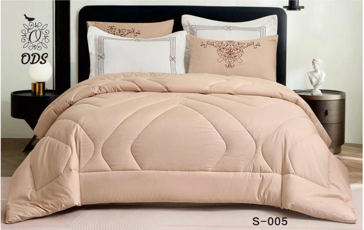 Luxury Comforter Set – 6PCS  - GOLDEN BROWN - 100% Premium Cotton Fabric