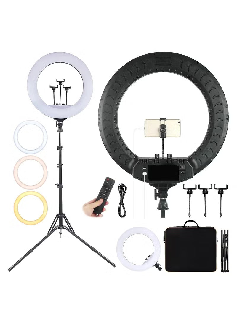 Professional LED Ring Light 21” RL-21 with Remote Control, Tripod & Triple Phone Holder – Perfect Lighting for Photo, Video & Live Streaming