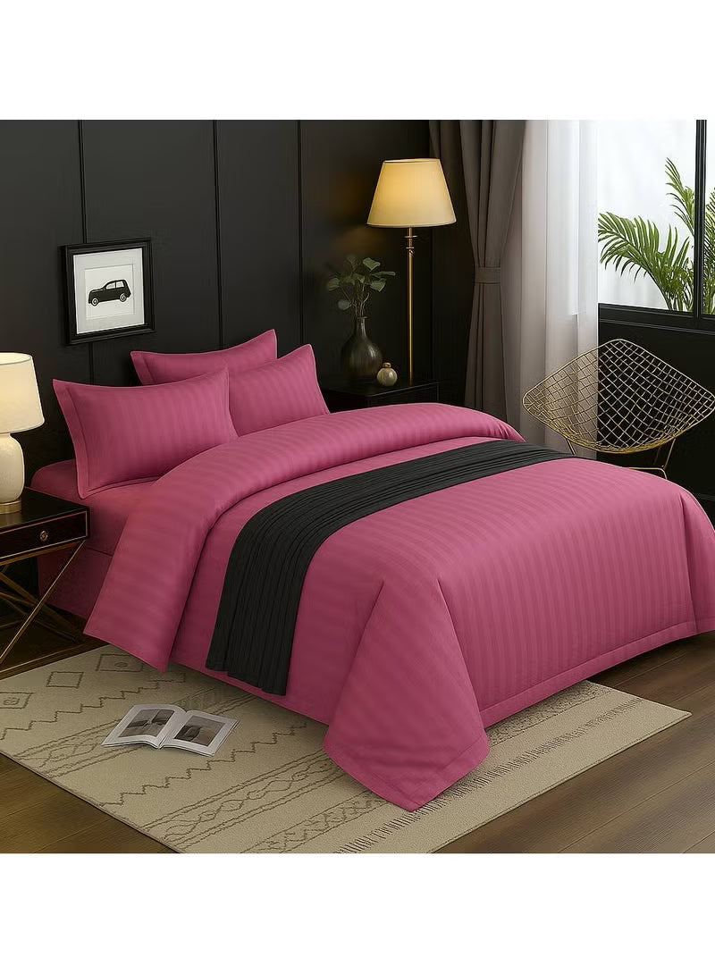 Premium King Size 6-Piece Bedding Set - Pink