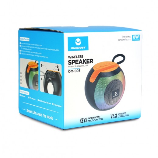 Premium 8W Wireless Speaker with Mobile Holder by Onemust