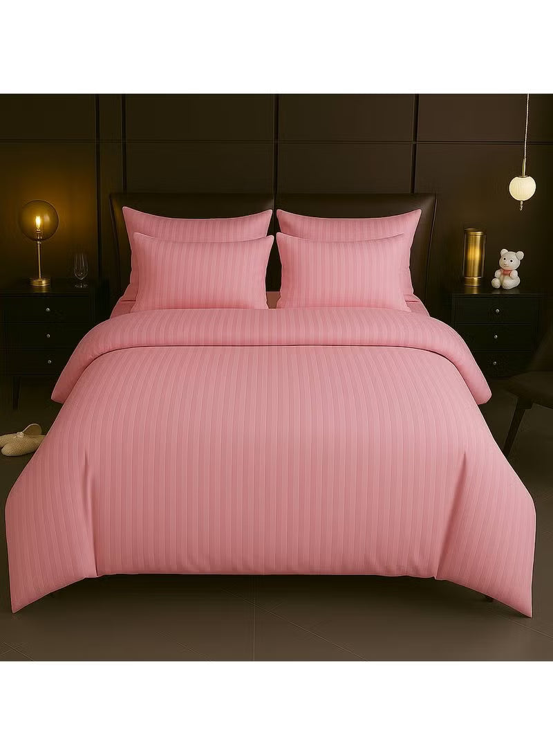 Premium King Size 6-Piece Bedding Set - Pink