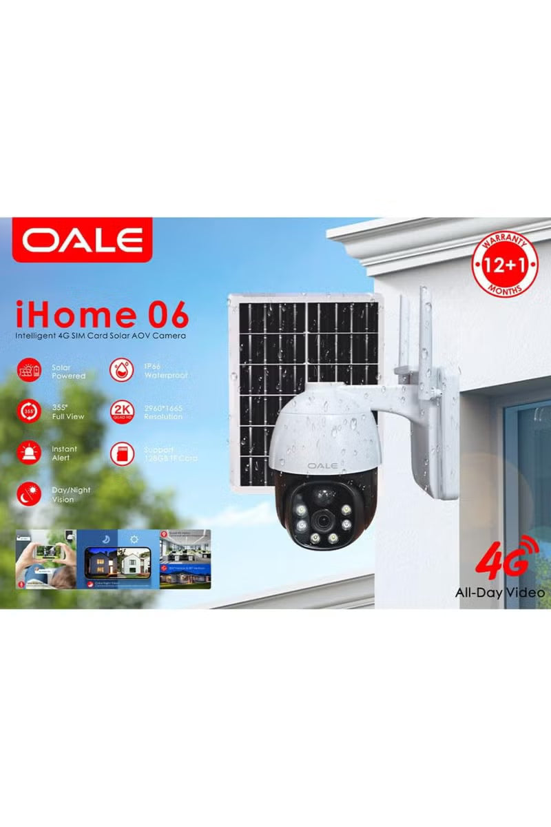 iHome 06 Solar Smart Security Camera – 4G, 2K, 355° Angle