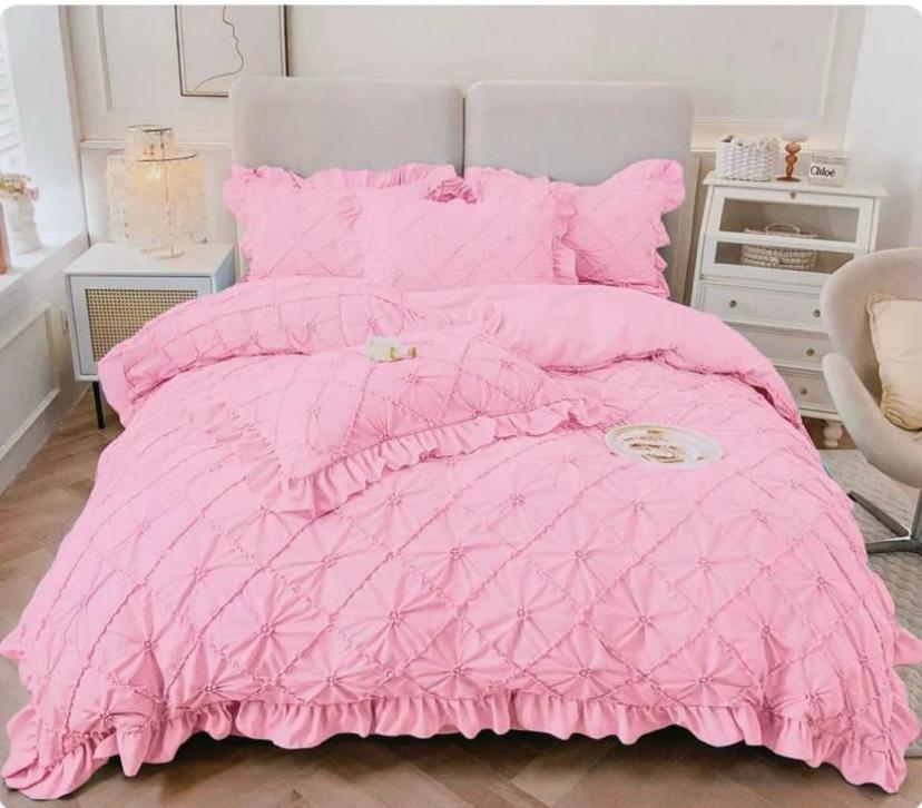 Luxury 6-Piece Bedding Set | 100% Premium Cotton - Barbie Pink