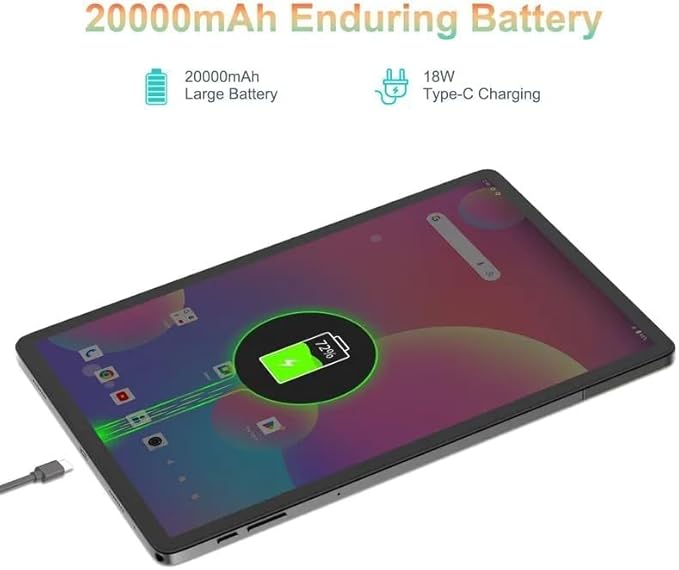 CM14000 Plus 14-Inch Android Tablet – Dual 5G, 12GB RAM, 1TB Storage – FHD Display, 20000mAh Battery, Includes Keyboard & Stylus (Black)