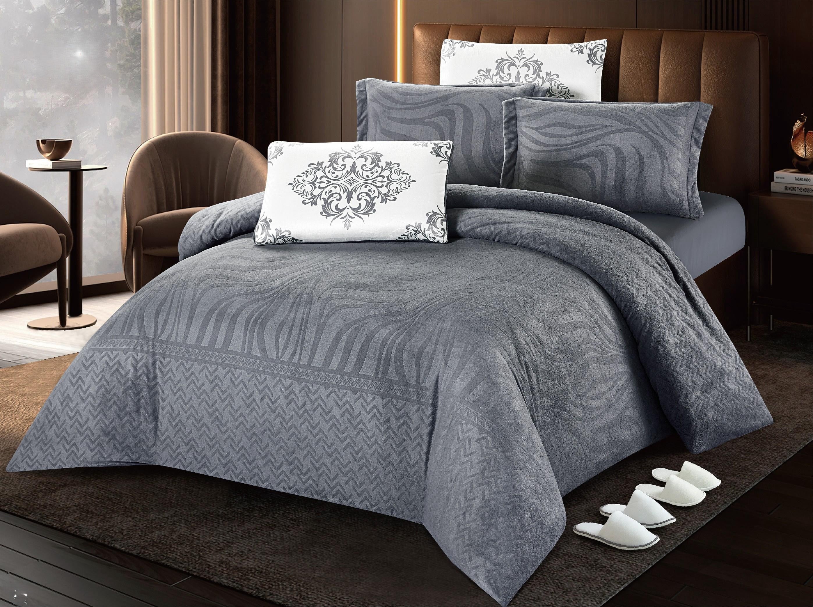 Royal Comfort 10-Piece Super King Bedding Set - Grey