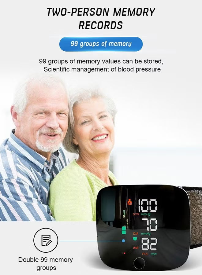 Blood Pressure Monitor Dual Users x99 Readings – Voice-Enabled LCD Display | Automatic