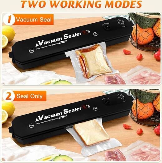 Original Automatic Food Saver Vacuum Sealer Machine – One-Touch Compact Sealer with 10 Bags