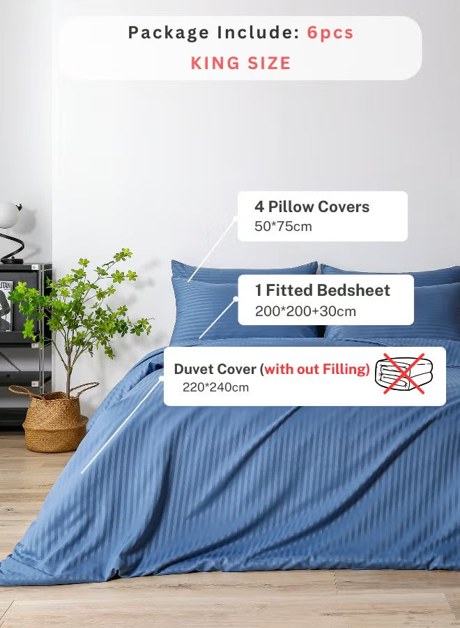 Premium King Size 6-Piece Bedding Set - Blue Ocean