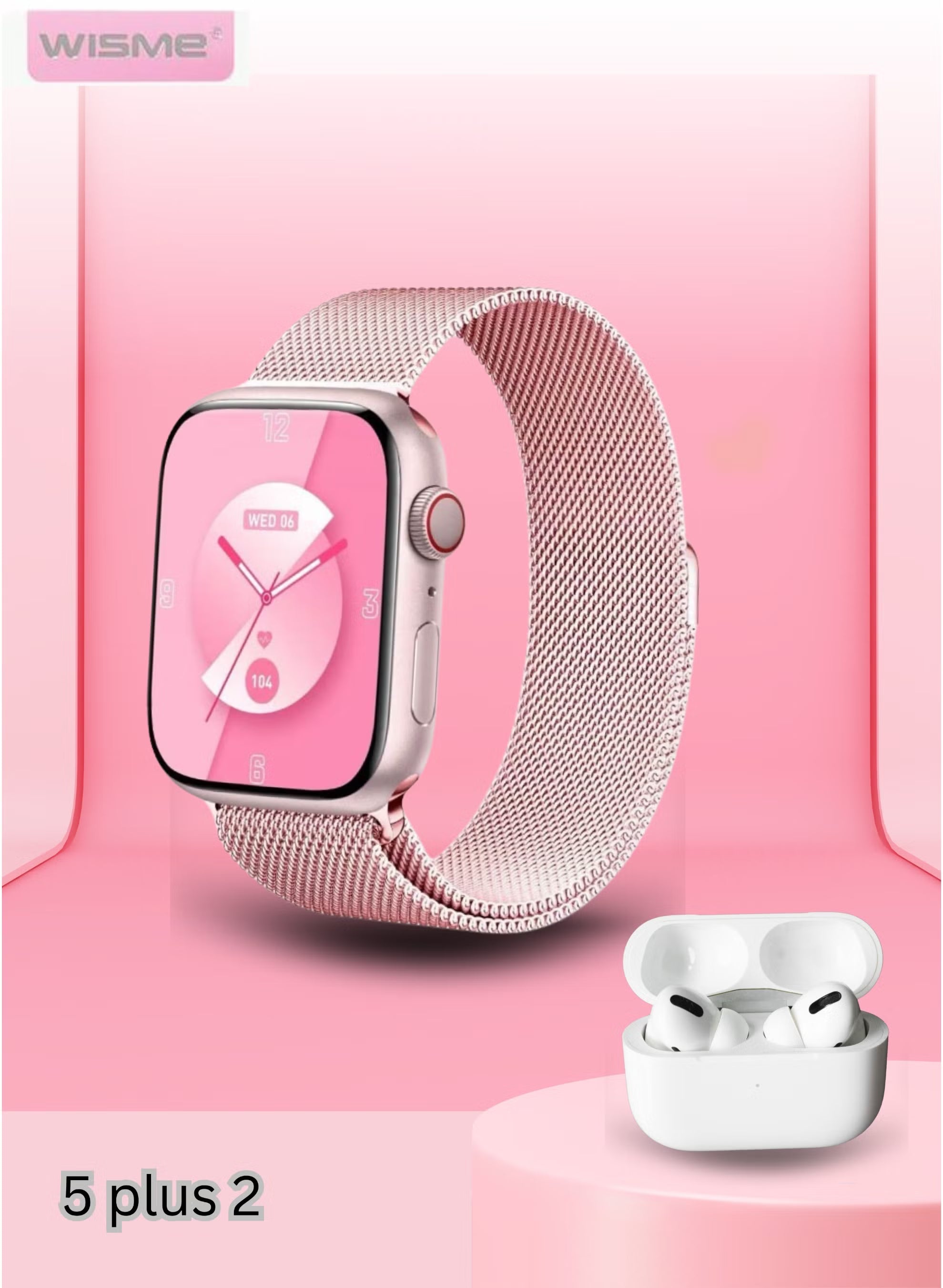 Wisme X33 Mini Smart Watch with Wireless Earbuds – 5-Band HD Display