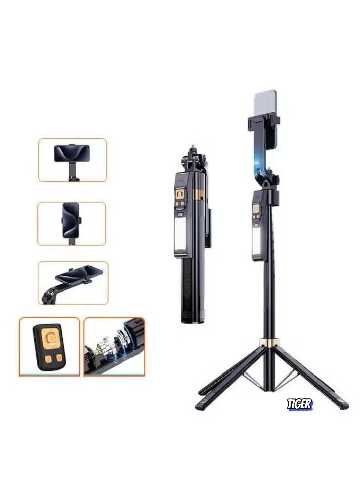 AI Smart  | LED Light | Tracking Selfie Stick & Tripod  – 360° Auto Face Follow & Gesture Control