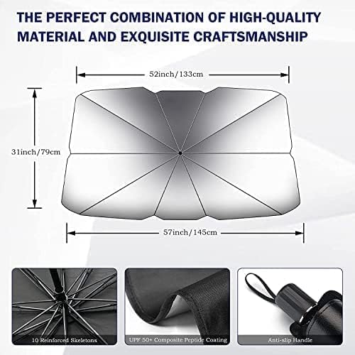 Set of 2 Windshield Umbrella Sunshades – UV Protection for Cars & SUVs