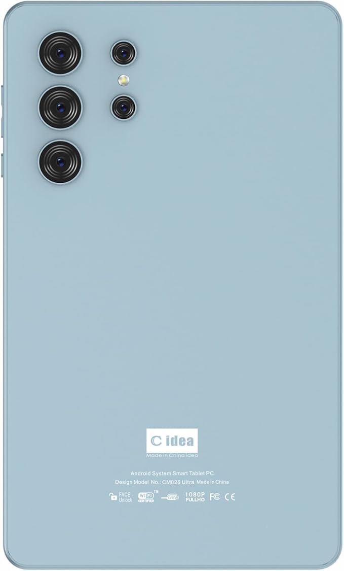 Ultra 8-Inch Android Smart Tablet with Stylus & Cover | IPS HD Touchscreen, Dual Camera, 5G LTE SIM, Wi-Fi, GPS | Kids Learning Tablet (Blue)