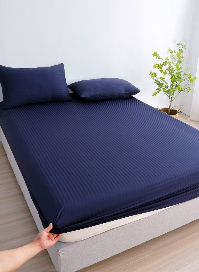 Premium King Size 6-Piece Bedding Set - Dark Blue