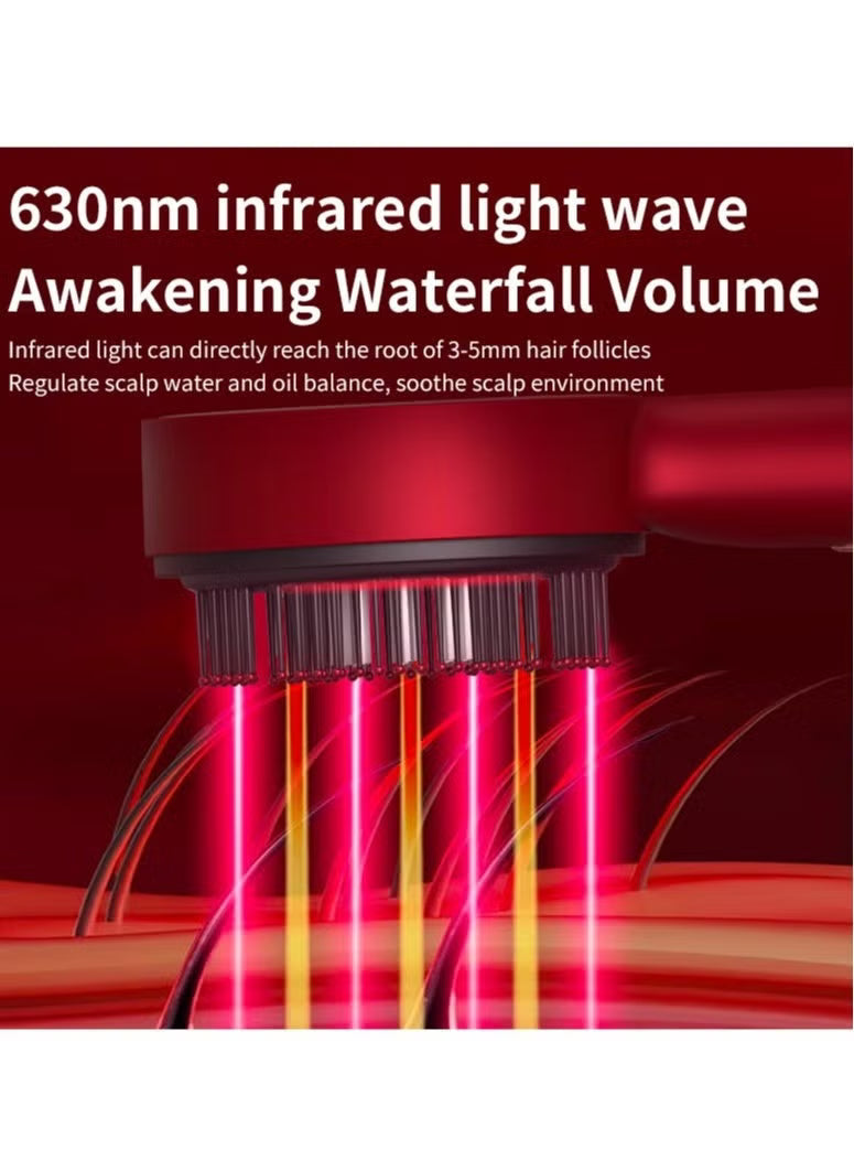 Scalp Massage Brush with Built-In Oil Applicator & LED Therapy – USB Rechargeable