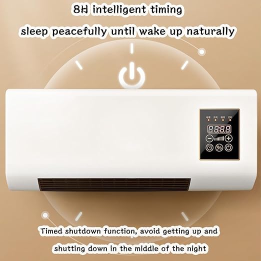 Personal Mini Air Conditioners, Dual Use Wall Mounted Air Conditioner with Remote Control, Adjustable Cool and Warm, Smart Touch Screen, 8h Intelligent Timing, for Bedroom Living Room Office. ﻿