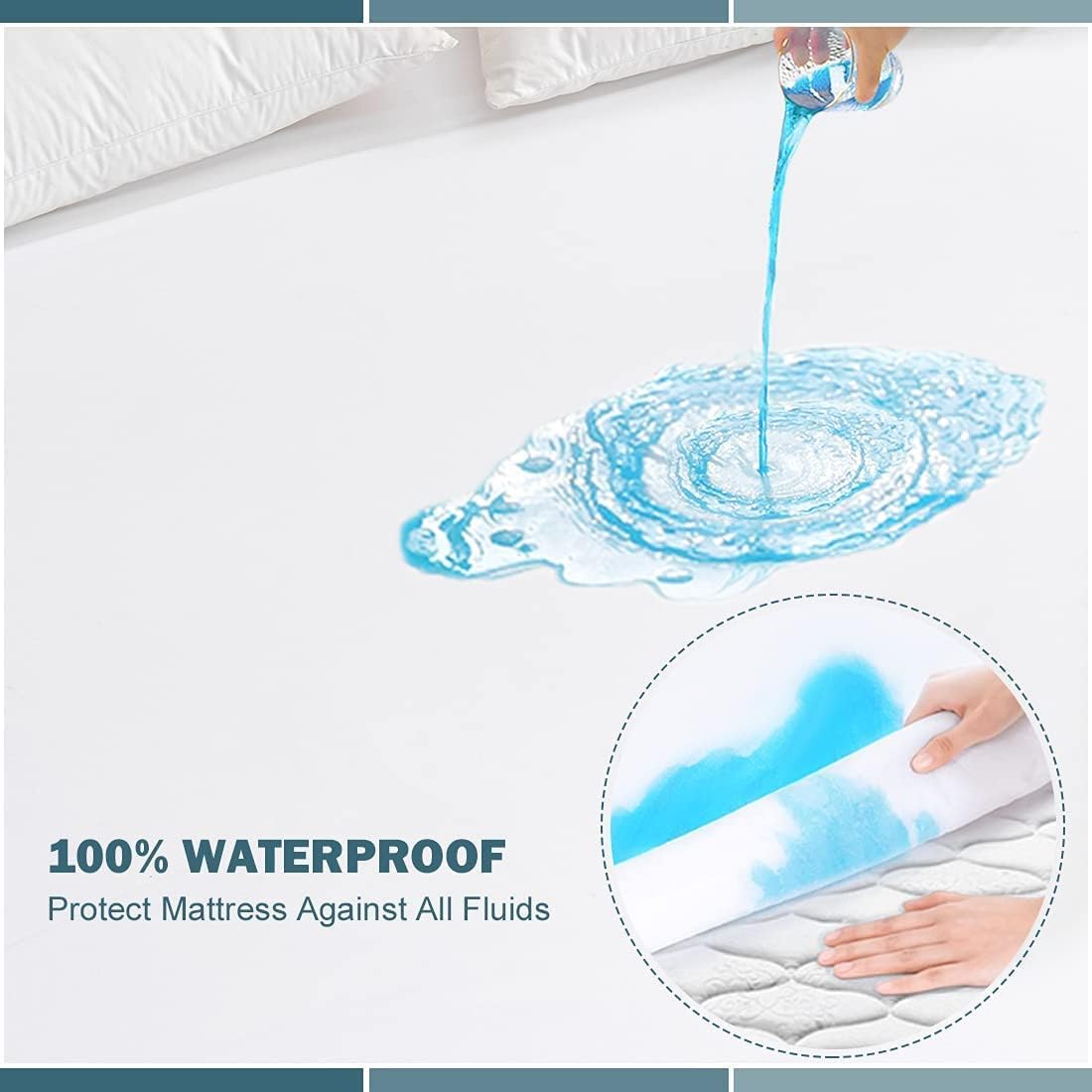 Waterproof Mattress Protector + 2 Pillow Case Set – Beige