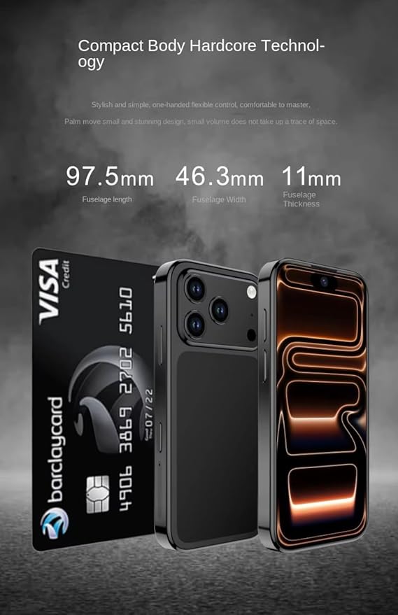 17 Pro Max Mini Smartphone – 4” AMOLED Display, 8GB RAM, 512GB Storage, Android 14, Dual SIM, Ultra-Compact 4G Pocket Phone