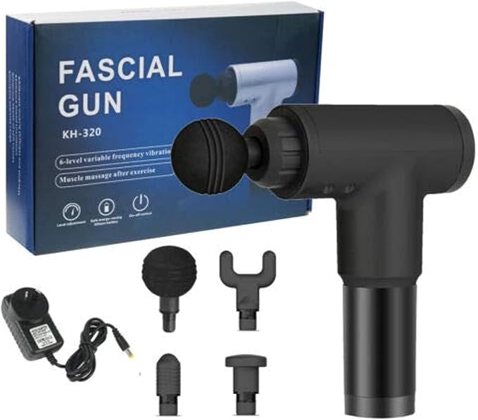 Deep Tissue Massage Gun – 4 Heads, 6H Runtime, Portable