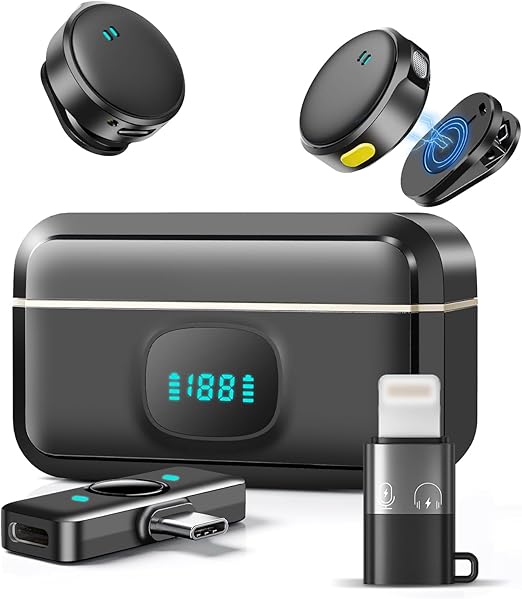 Wireless Lavalier Microphone – Mini Lapel Mic with Charging Case
