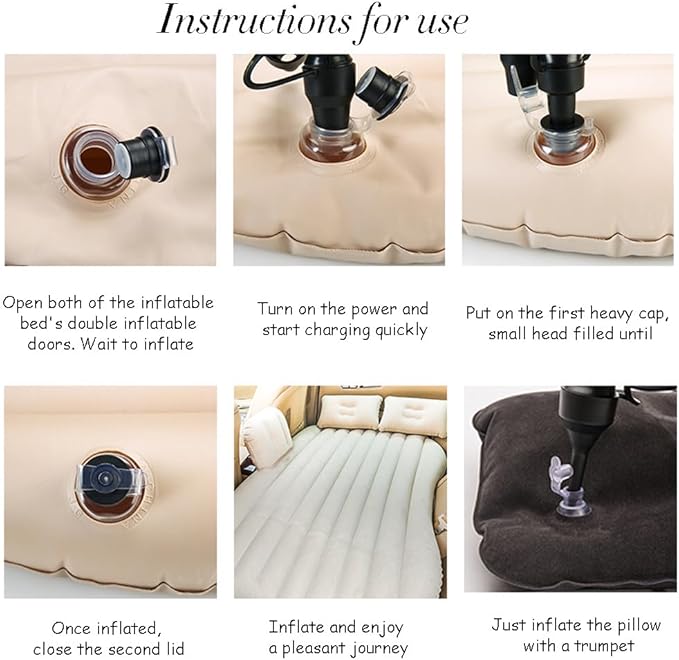 Car Travel Inflatable Mattress Air Bed  with Auto Pump 2 Pillows GIFT