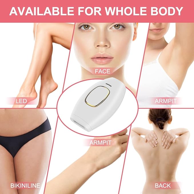 Home IPL Hair Removal Device - Professional Permanent Hair Reduction with 500,000 Flashes, Wireless & Lightweight