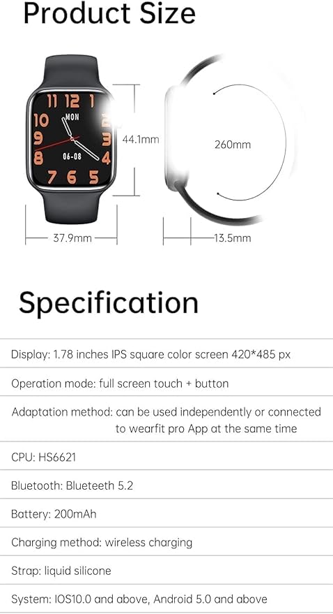 Unisex Smart Watch – Fitness Tracker, Heart Rate, BP, Sleep Monitor