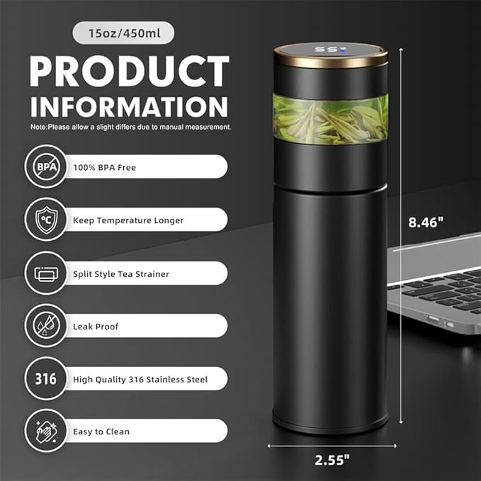Premium Vacuum Insulated Bottle with Touch Screen Display