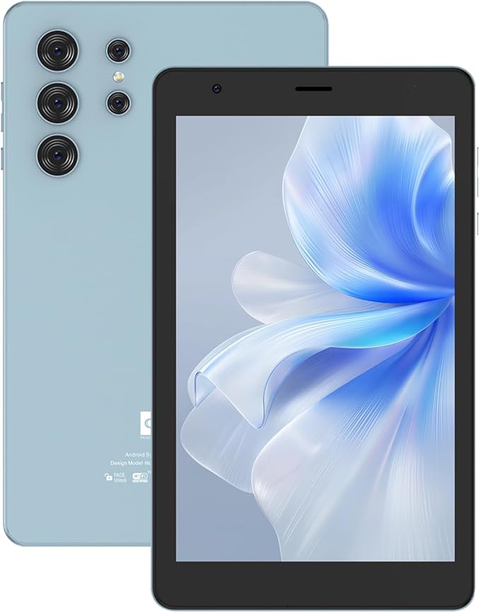 Ultra 8-Inch Android Smart Tablet with Stylus & Cover | IPS HD Touchscreen, Dual Camera, 5G LTE SIM, Wi-Fi, GPS | Kids Learning Tablet (Blue)