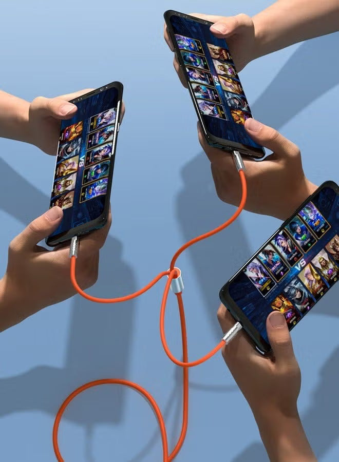 3-in-1 Fast Charging Cable 120W – Universal Multi-Device USB Cord (1.2 m, Orange)