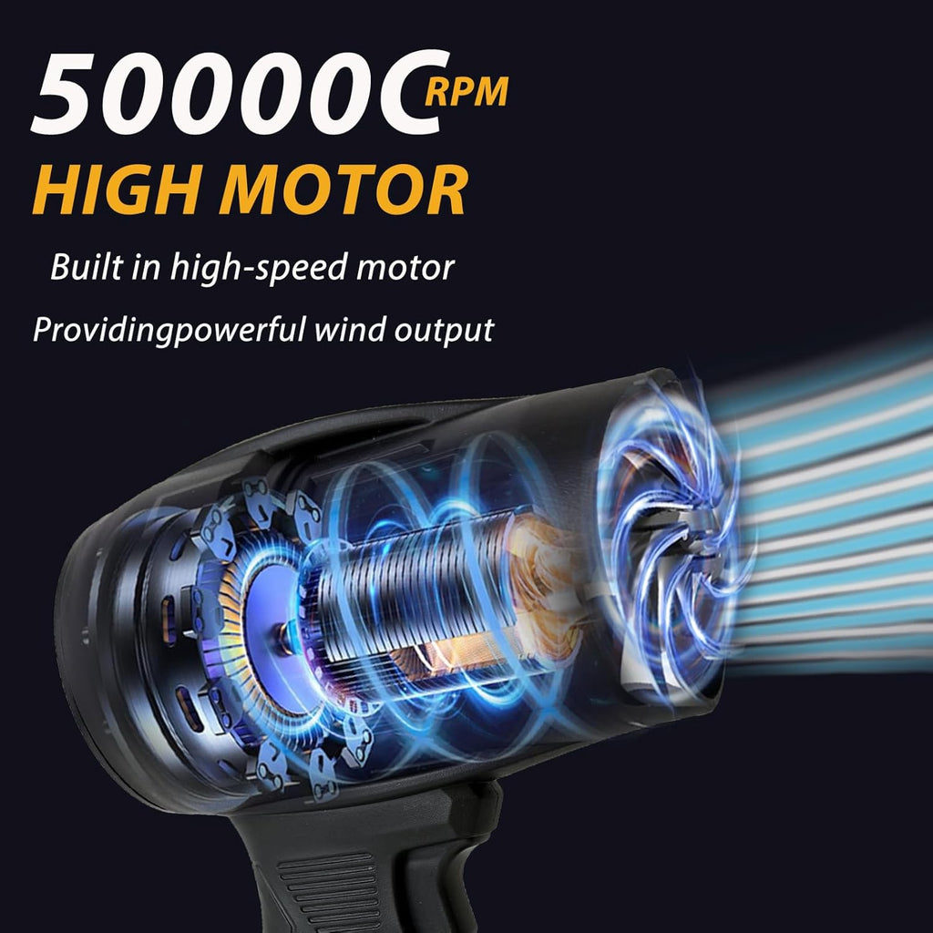 Cordless Leaf Blower, 500000RPM Handheld Electric Leaf Blower with  Battery and Charger