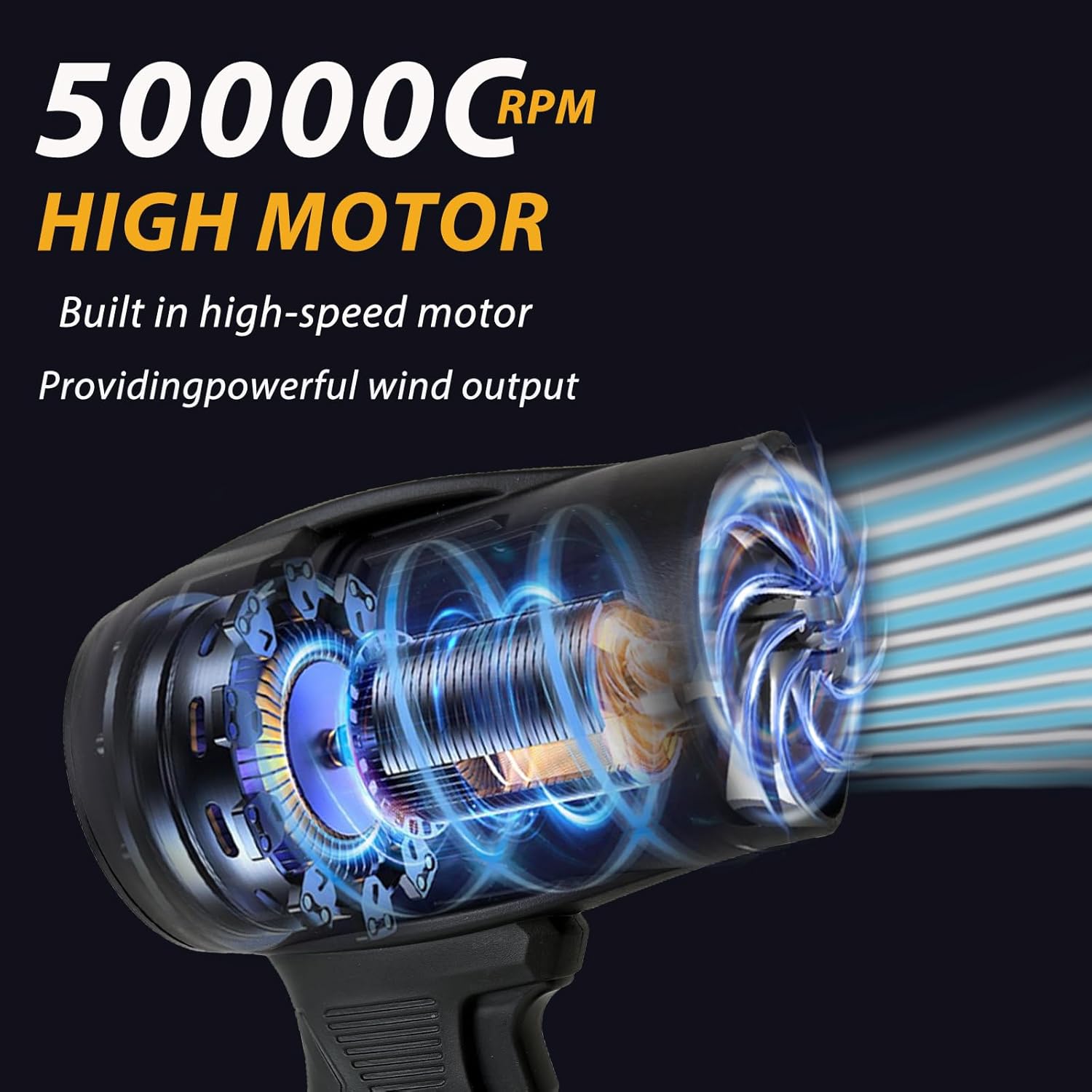 Cordless Leaf Blower, 500000RPM Handheld Electric Leaf Blower with  Battery and Charger