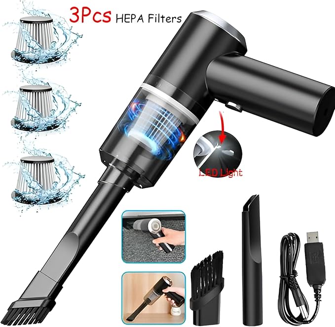 Premium Car Vacuum Cleaner – 3-in-1, 120W, 9000PA