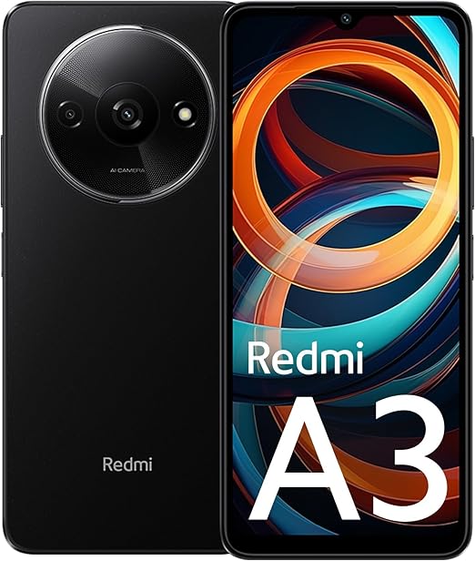 Redmi A3 Dual-SIM (6GB RAM, 128GB ROM) – Factory Unlocked 4G Smartphone, Midnight Black