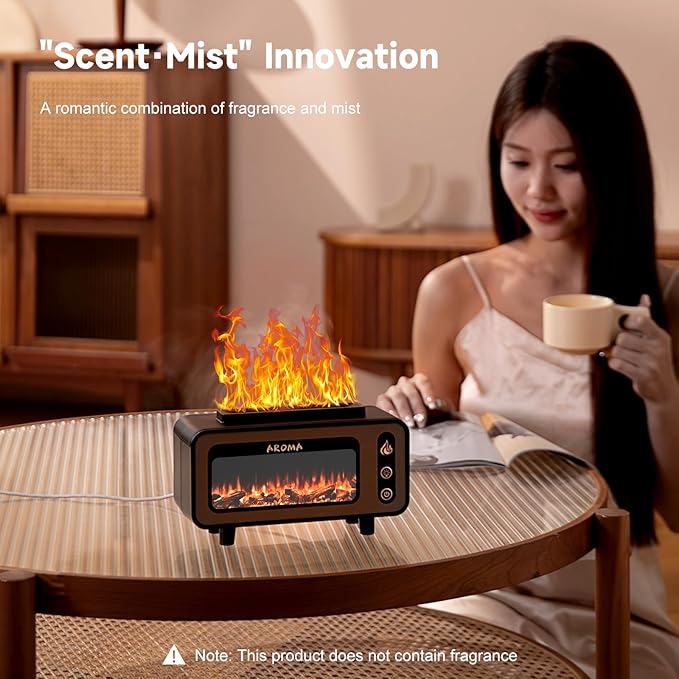 e-hooy Vintage Fireplace Aroma Diffuser (Woodgrain)