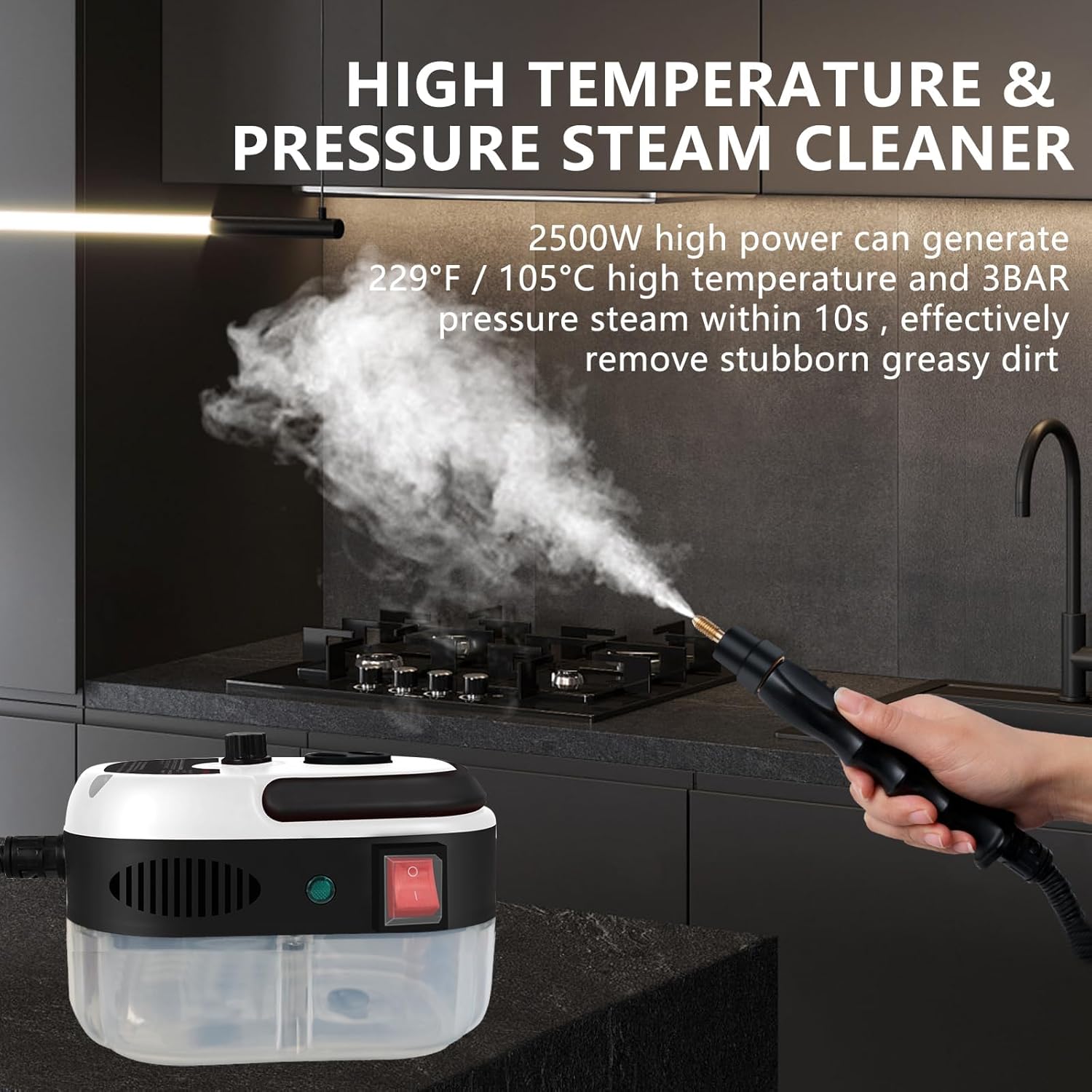 Steam Cleaner - Handheld High-Pressure Portable Cleaner – Multi-Surface Furniture & Home Detailing Tool