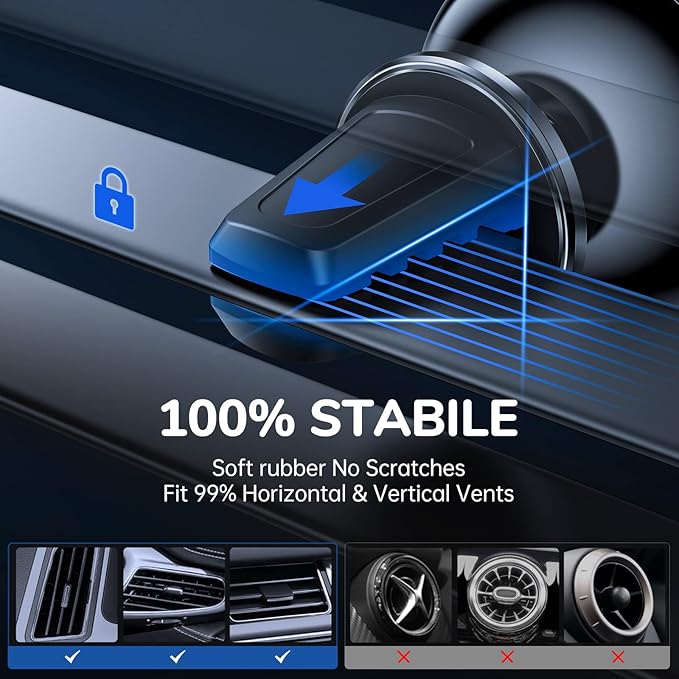 Magnetic Car Phone Holder – 360° Rotatable Air Vent Mount