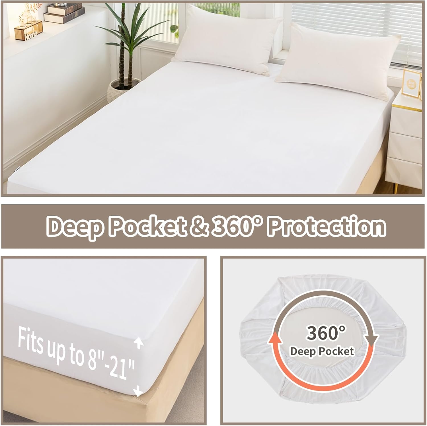 WATERPROOF MATTRESS PROTECTOR – PREMIUM 3-LAYER PROTECTION