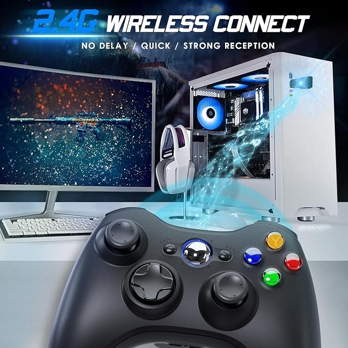 Prodico Xbox 360 Wireless Controller – 2 Pack, 2.4G for PC & Console
