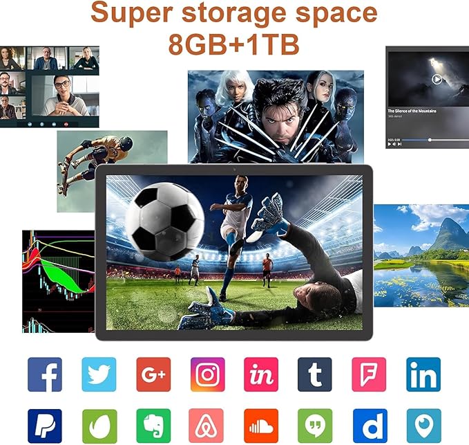 CM10016 Plus Smart Tablet PC, 10.36 Inches 2K Display, Snapdragon QT615, 8GB RAM, 1TB Storage, 16MP Rear & 13MP Front Camera, Android 15, 10000mAh Battery, Silver.