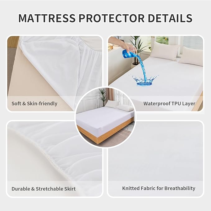 WATERPROOF MATTRESS PROTECTOR – PREMIUM 3-LAYER PROTECTION