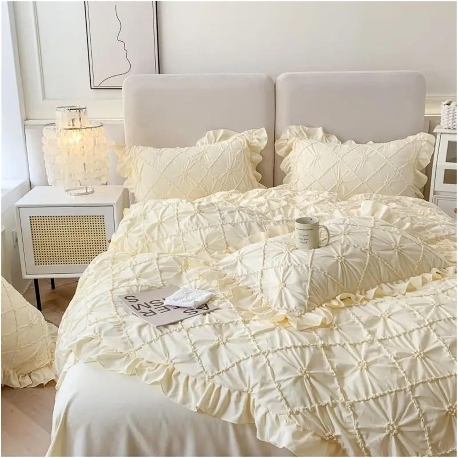 Luxury 6-Piece Bedding Set | 100% Premium Cotton - Golden Beige